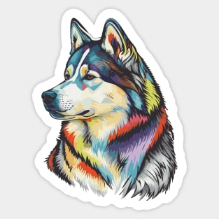 Siberian Husky Dog Art Sticker